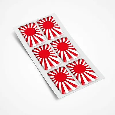 Japanese Rising Sun Navy Style Flag 6x 3D Domed Gel Stickers 25mm JDM Stickers • £2.99