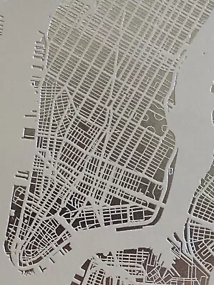 High Quality Art Print On Heavy Paper Silver Foil Manhattan New York 11x14 • £19.27