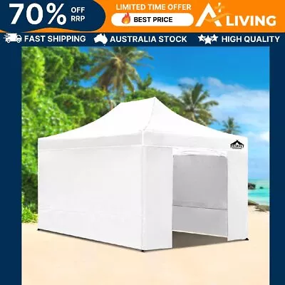 Pop Up Gazebo 3x4.5m Marquee Folding Tent UV Water Resistant Canopy White • $225.65