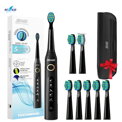 $13.19 • Buy Seago Sonic Electric Toothbrush SG-507 Adult Timer Brush 5 Modes USB Charger