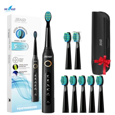 $9.99 • Buy Seago Sonic Electric Toothbrush SG-507 Adult Timer Brush 5 Modes USB Charger