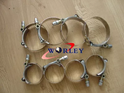 8pcs2.5  Inch 63mm Stainless Steel Turbo Pipe Hose Coupler T-bolt Clamps 67-75mm • $20