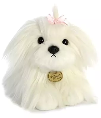 @ New AURORA MIYONI Stuffed Plush Toy MALTESE Pink Bow Soft Puppy Dog Plushie • $16.53