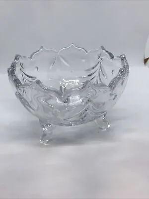 Mikasa Crystal Bowl Holiday Classics Christmas Tree Crystal Footed Bowl 6  Round • $9.99