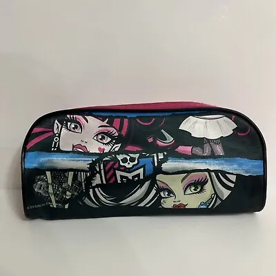 £9.81 • Buy Monster High Hot Black/Pink Pencil Pouch Zippered/ Make Up. Authentic Bag