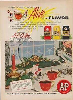 1955 Supermarket Grocery Store A&P 50s Vintage Print Ad Coffee Eight Red Circle • $9.93