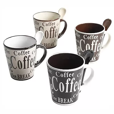 Mr. Coffee Dolce Cafe 4 Person 8 Piece Mug And Spoon Set Assorted Colors • $18.19