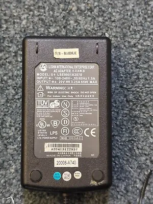 Li Shin Lse9901a2070 Ac/dc Power Supply Adapter 20v 3.25a • £9.85