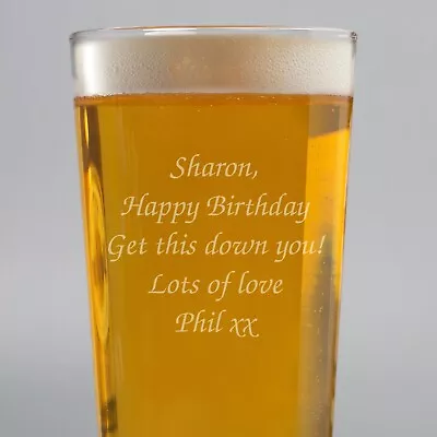 Personalised 18th 21st 30th Birthday Gifts Male Men Boys Engraved Pint Glass • £9.99