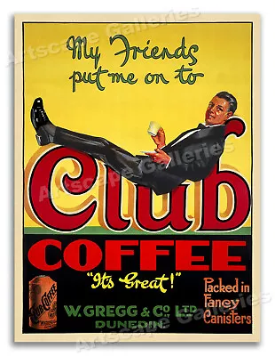 1927  Club Coffee” Vintage Kitchen Poster - 18x24 • $13.95