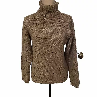 MALO For Bergdorf Goodman Sweater Pullover Turtleneck Brown Cashmere Flecks Sz M • $148