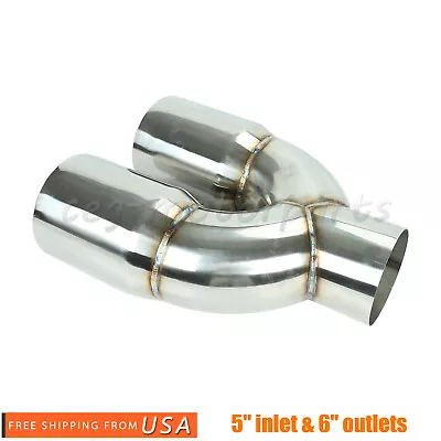 5  Dual 6  Diesel Exhaust Tip Stainless Polished Chrome Miter Stack For Ford • $224.88