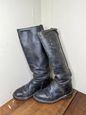 Wwii German Jack Boots Black Leather Hob Nail Rare Authentic Marching Boots • $119