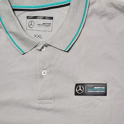 AMG Petronas Mercedes Formula One Team Branded Men's Polo T-shirt Size XXL Logo • $24.99