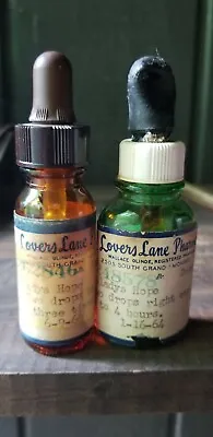 Two Dropper Bottles Lovers Lane Pharmacy Monroe Louisiana Original Labels  • $14.99