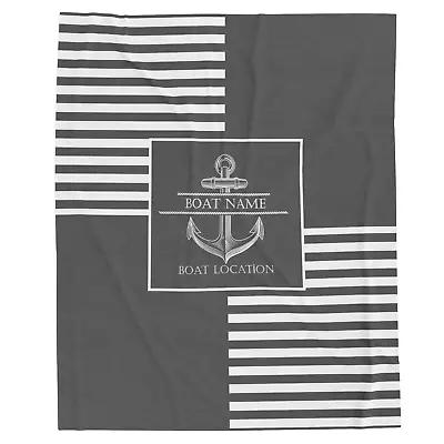 Personalized Velveteen Plush Blanket Nautical Boat Blanket Yacht Gift • £26.99