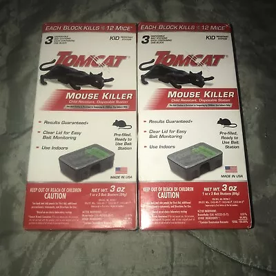 2/Child&Pet Resistant Tomcat Mouse Killer: 6 Pre-Filled Disposable Bait Stations • $15