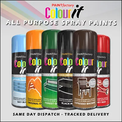 All Purpose Spray Paint Aerosol Matt Gloss Satin Primer Metal Wood Plastic - B21 • £5.97