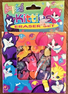 Lisa Frank Kitties Eraser Set Vintage Open Box Never Used HTF Kittens • $15.99