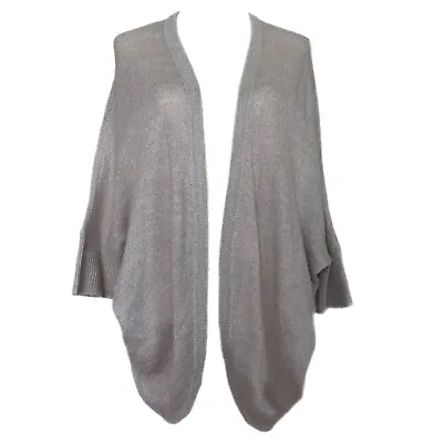 Venus Natural Light Gray Oasis 3/4 Sleeve Knit Open Front Shrug Size Small • $17