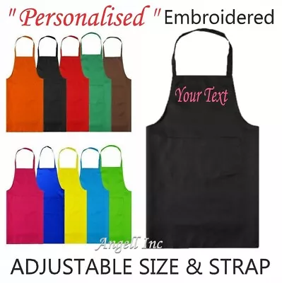 £7.38 • Buy Personalised Custom Embroidered Apron With POCKET BBQ Chef Cooking Baking GIFT