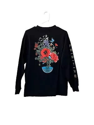 Primitive Floral Long Sleeve T-Shirt Mens Medium Black • $30