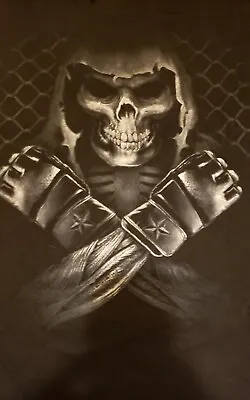 Grim Reaper/Skull MMA Style Black T-shirt Men's XXL 2XL Cotton • $5