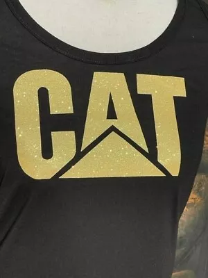 Women's Racerback ** Caterpillar Cat ** Tractor Sparkle Shirt * Small • £24.11