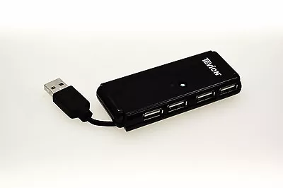 New Pocket-Size 4 Port USB 2.0 High Speed Hub 480 Mbps For PC Laptop Black LED • $4.99