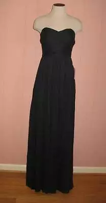 J Crew Arabelle Long Dress Silk Chiffon Size 8 Newport Navy Gown • $119.95