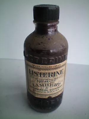 Vintage Listerine Antiseptic 3oz Glass Bottle Lambert Pharmacal Co.  St Louis • $4