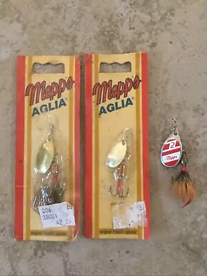 Vintage Lot Of 3 Mepp's Aglia Spinner Lures One #1 & Two #2's • $15