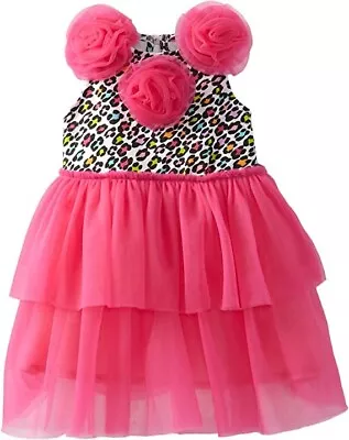 Mud Pie Little Girls' Leopard Print Dress 9-12 Months Pink Cute New W Tags  • $17.99