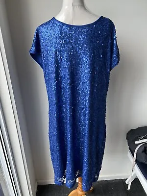 $40 • Buy EVENTS Women’s Blue Sequin Dress Size 16 AS NEW Special Occasion Or Formal