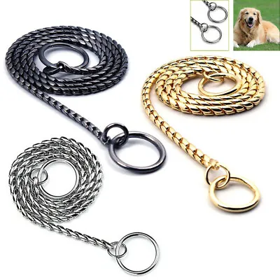 £5.62 • Buy Dog Double Choke Chain Collar Heavy Duty 3 Sizes Double Choker Pet Dog Control