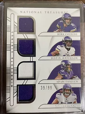 2022 National Treasures Quad Relic Cousins Jefferson Thielen Hockenson /99 • $65