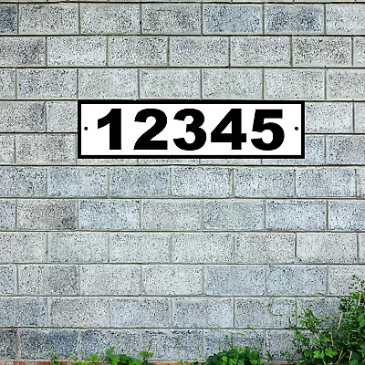 Personalized Home Address Sign Aluminum 12 X3  Custom House Number Plaque Horiz • $12.95