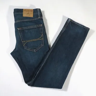 Hollister Skinny Jeans Slim Mid-Dark Fade Wash Denim Button Fly Men's W32 L34 • £17