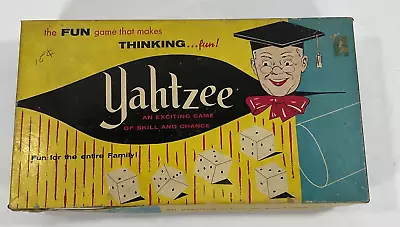 VINTAGE 1961 YAHTZEE DICE GAME E.S. LOWE Complete With 20+ Scoresheets • $47.49
