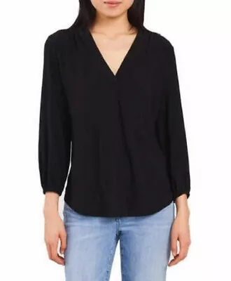 Two By Vince Camuto Ladies V-Neck Long Sleeve Blouse Black • $18.99