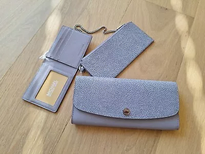 NWT Michael Kors Large Lavender Animal Print Fashion Wallet Clutch Wristlet • $89