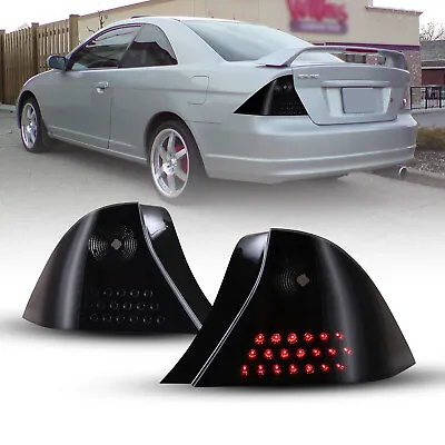 LED Tail Lights Pair For 2001-2003 Honda Civic Coupe Turn Signal Brake Lamps Set • $133.99