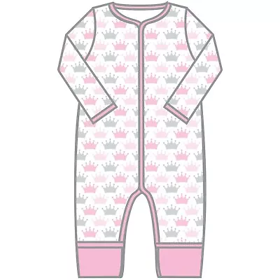 Magnolia Baby Girls ROYALS Printed Playsuit Pima Cotton Pink NEW • $25