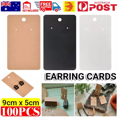 100PCS Earring Cards Cardboard Paper Jewelry Accessories Display Holder 9x5cm AU • $6.45