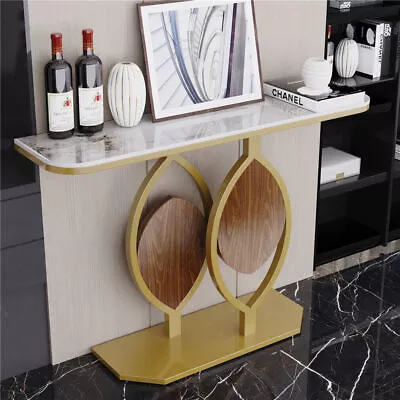 Rectangular Sintered Stone Console Table Entryway Display Tables Curved Corner • $189.95