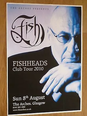 Fish (Marillion) Glasgow 2010 Live Band Show Tour Memorabilia Concert Gig Poster • £8.95