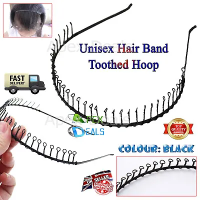 £2.19 • Buy Toothed Metal Wave Hair Band Hoop Barrette Women Men Sports Unisex Headband New