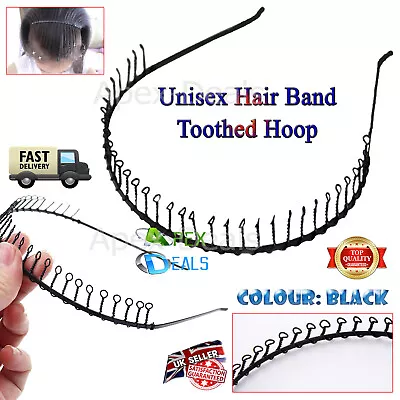 £2.19 • Buy Toothed Metal Wave Hair Band Hoop Barrette Women Men Sports Unisex Headband New