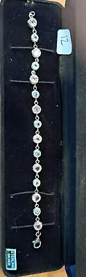 Vintage Beautiful Sterling 7-1/4 Multi Gemstone Tennis Bracelet • $9.89