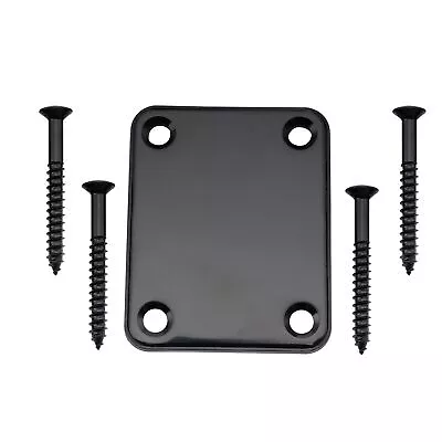 Musiclily Black 4 Hole Metal Neck Mounting Plate For Fender Style Guitar Bass • $23.09